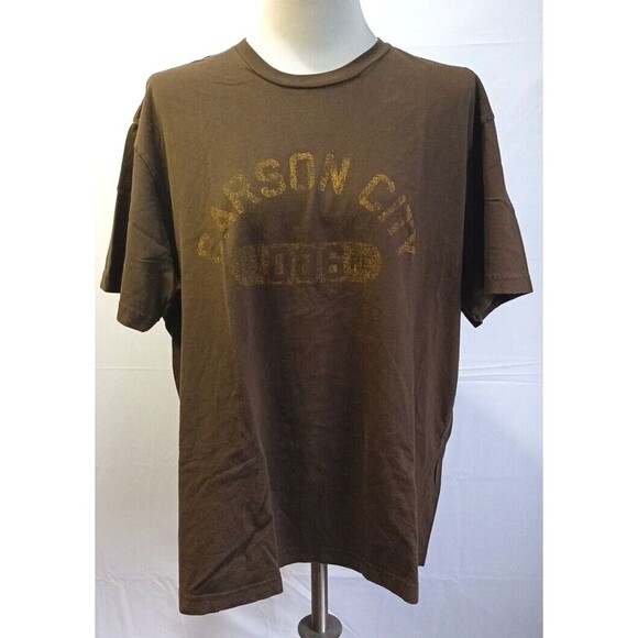 Vintage Old Navy Mens T Shirt Carson City Short Sleeve Brown XL - Picture 2 of 12